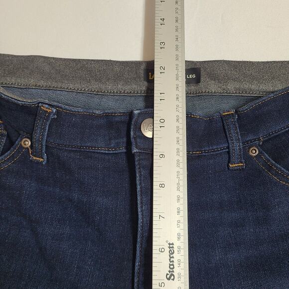 Lee Jeans Womens 16 Short Dark Wash Slim Fit Straight Leg Mid Rise Stretch - Picture 6 of 9